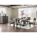 Doggett Rustic Wood Grey 7-Piece Expandable Dining Table Set with Padded Chairs by Carbon Loft