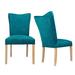 ITALIA Lucky TURQUOISE Spring Seating Double Dow Upholstered Dining Chairs with WHITE WASH legs (Set of 2)