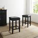 Crosley Upholstered Black 24-inch Square Seat Bar Stools (Set of 2) - N/A