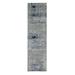 Shahbanu Rugs Silver, Blue Wool And Silk Modern Abstract Design Hand Knotted Oriental Runner Rug (2'7" x 9'9") - 2'7" x 9'9"