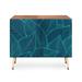 Deny Designs Arcturus Blue Green Leaves Credenza - Wood-Finish-Legs