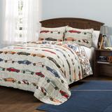 Lush Decor Race Cars Print 3-Piece Quilt Set