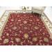 Hand-knotted Wool & Silk Red Traditional Oriental Jaipur Rug (9'1 x 12'1) - 9' X 12'