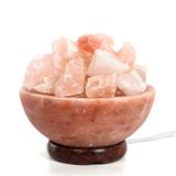 Handmade Himalayan Bowl Salt Lamp and Salt Chunks with Cord (Pakistan)