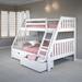 Twin-over-Full White Pine Wood Mission Bunk Bed