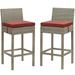 Conduit Bar Stool Outdoor Patio Wicker Rattan Set of 2