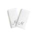 Copper Grove Belgrad 2-piece White Turkish Cotton Hand Towels with Grey Script Monogrammed Initial