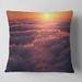 Designart 'Amazing Sunset View over Clouds' Landscape Printed Throw Pillow