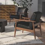 Anna Faux Leather Wood Base Accent Chair by Greyson Living