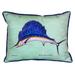 Betsy Drake Sailfish Teal Polyester 16-inch x 20-inch Indoor/Outdoor Throw Pillow