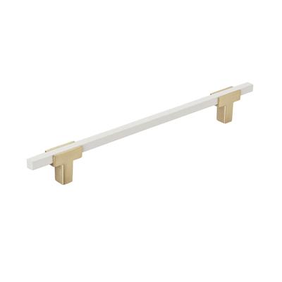 Urbanite 7-9/16 in (192 mm) Center-to-Center Brushed Gold/White Cabinet Pull - 7.5625