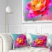 Designart 'Purple Rose Drawing' Floral Throw Pillow