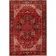 Geometric Red Heriz Persian Area Rug Hand-Knotted Living Room Carpet - 8'4" x 11'0"