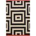 Caucasian Kilim Silverma Ivory Black Wool Rug - 5'8" x 8'0" - 5'8" x 8'0"