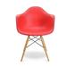 kids chair made of Polypropylene seat with durable wooden legs - Red