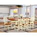 East West Furniture 9 Piece Dining Table Set Includes a Rectangle Wooden Table and 8 Dining Room Chairs, Buttermilk & Cherry