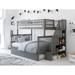 Woodland Staircase Bunk Bed with Twin Trundle in Grey