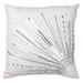 Nina White/Grey/Blue Down/Canvas Beaded Square Pillow