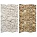 6 ft. Tall Double Sided Stone Wall Canvas Room Divider