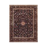 Hand Knotted 200 KPSI Kashan Navy,Beige Persian Wool Traditional Oriental Area Rug (9x12) - 9' x 12' 6''