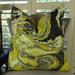 Thomas Collection Yellow Gray Black Marble Pattern Throw Pillow, Handmade in USA