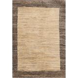 Handmade Contemporary Ivory Gabbeh Zolanvari Shiraz Persian Area Rug - 5'0" x 3'6"