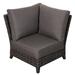 Barbados Outdoor Patio Furniture Wicker Rattan Corner of Sectional Includes Grey Olefin Cushions
