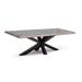 ADLER B Solid Wood Dining Table - Rustic Oak/Black