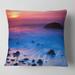 Designart 'Bright Colorful Rocky Coast Panorama' Seashore Throw Pillow