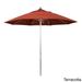 California Umbrella 9' Rd. Aluminum Frame, Fiberglass Rib Patio Umbrella, Push Open,Anodized Silver Finish, Sunbrella Fabric