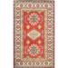 Traditional Geometric Kazak Oriental Area Rug Wool Hand-knotted Carpet - 3'1" x 5'0"