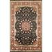 Vegetable Dye Floral Oriental Kashan Wool Area Rug Handmade Carpet - 5'7" x 7'11"