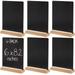 Mini Tabletop Chalkboard Signs with Wood Base and Handle 6 Pack, 6 x 8 " - 6 x 8 "