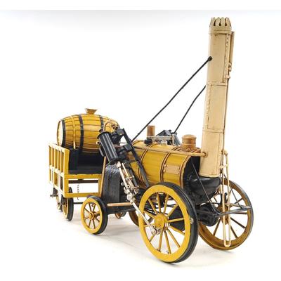 1829 Yellow Stephenson Rocket Steam Locomotive Model