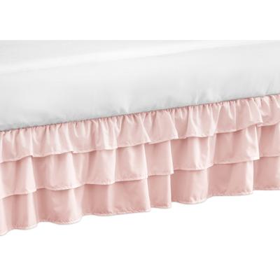 Sweet Jojo Designs Solid Color Blush Pink Shabby Chic Harper Girl Collection Crib Bed Skirt