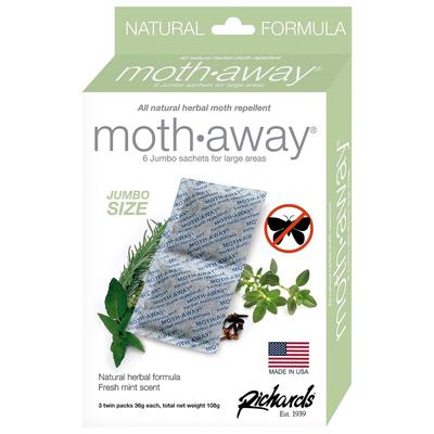 Moth Away All Natural Herbal Moth Repellent - Non Toxic - Jumbo Sachets