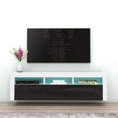 Milano Classic Wall Mounted Floating 63" TV Stand with 16 Color LEDs