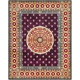 Safavieh Asian Hand-knotted Fleur-de-lis Royal Purple Wool Rug