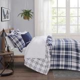 Madison Park Essentials Paton Navy Reversible Comforter Set with Bed Sheets