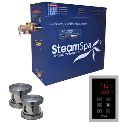 SteamSpa Oasis 12 KW QuickStart Steam Bath Generator Package in Brushed Nickel
