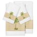 Authentic Hotel and Spa Turkish Cotton Palm Tree Embroidered White 4-piece Towel Set