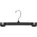 Classic Black Plastic Pant Hanger with Pinch Grips and Chrome Swivel Hook