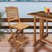 Seven Seas Teak Oceanview Folding Outdoor Teak Wood Patio Bar Stool