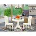 East West Furniture Modern Dining Table Set- A Wooden Table and Linen Fabric Dining Room Chairs, Linen White (Pieces Options)