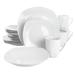 Gibson Home Classic Pearl 16Pc Square Ceramic Dinnerware Set White