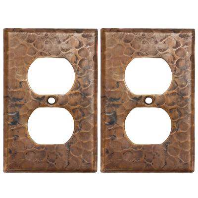 Premier Copper Products Copper Switchplate Single Duplex, 2 Hole Outlet Cover - Quantity 2 (SO2_PKG2) - Brown