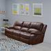 Vanity Art Bonded Leather 3-Seat Recliner Loveseat Manual Reclining Couch for Small Living Room Sofa Set- (Black/Brown)