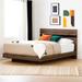 South Shore Flam Queen Bed, Natural Walnut and Matte Black