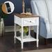 Convenience Concepts Country Oxford 1 Drawer End Table with Charging Station and Shelf