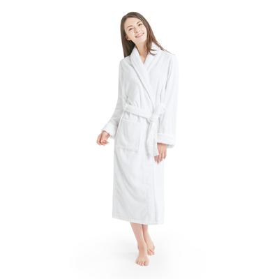 INK+IVY Cotton Solid Terrycloth Cotton Bathrobe-White